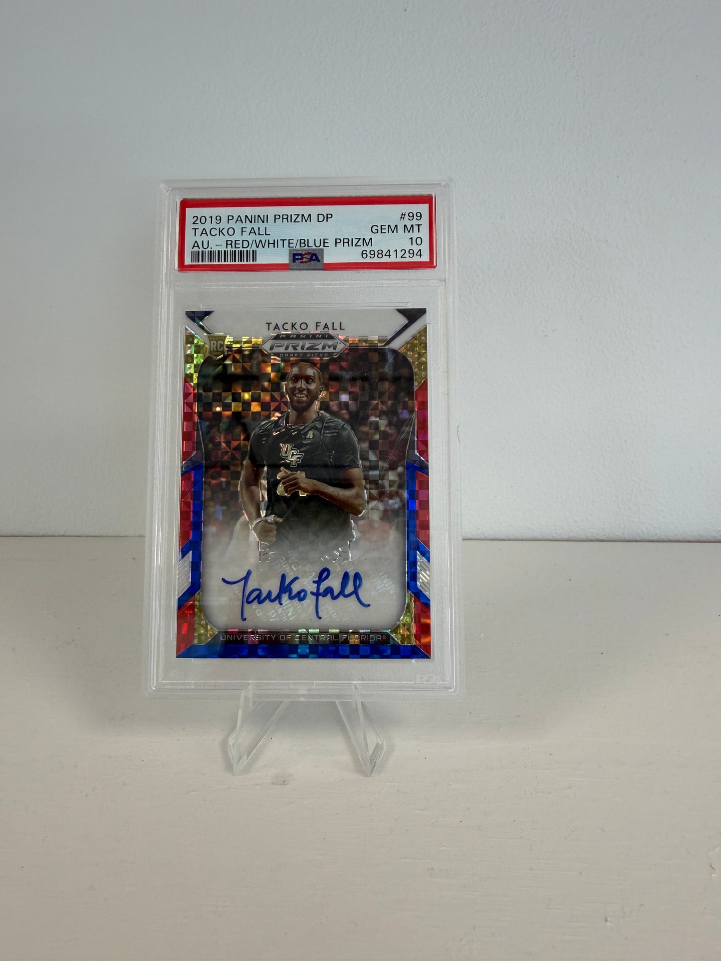 Tacko Fall 2019 Panini Prizm DraftPicks Red/White/Blue Prizm Autograph /99